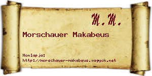 Morschauer Makabeus névjegykártya